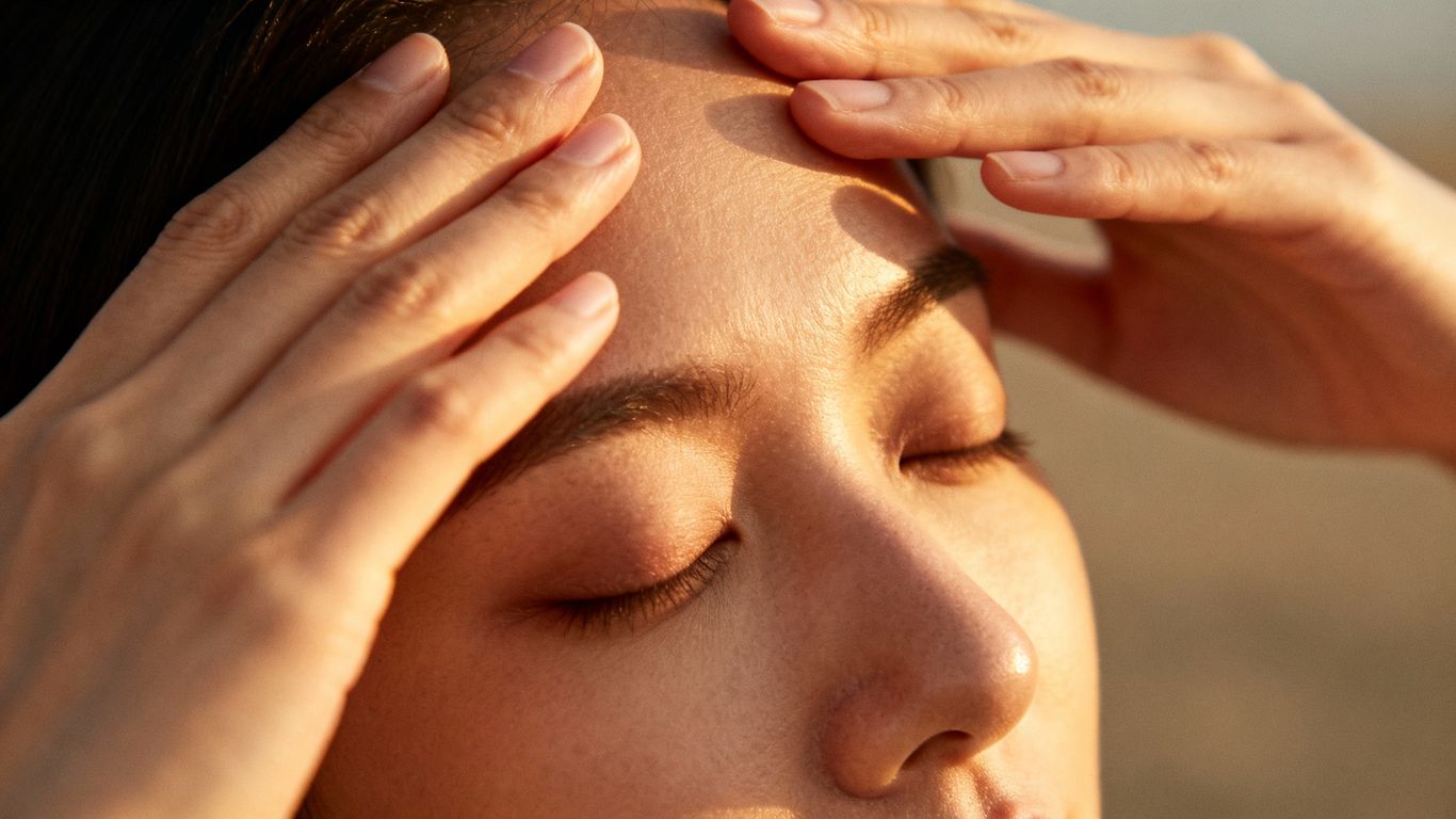 Person tapping for emotional well-being