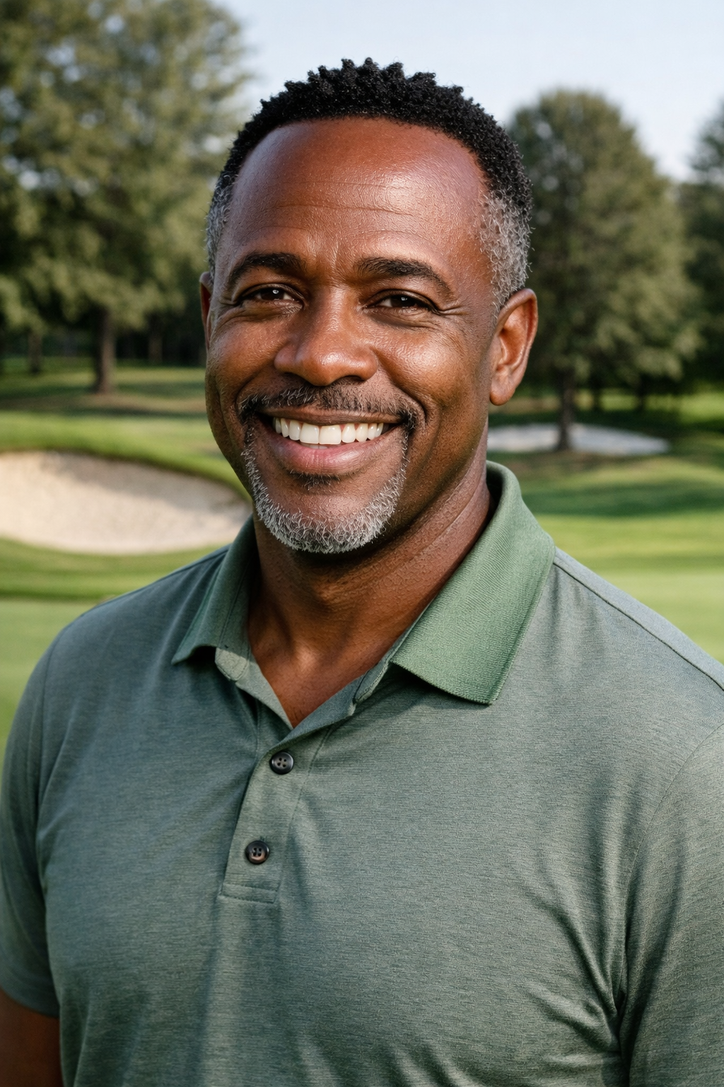 Smiling golfer on a sunny day | Beatanxiety Smiling golfer on a sunny day