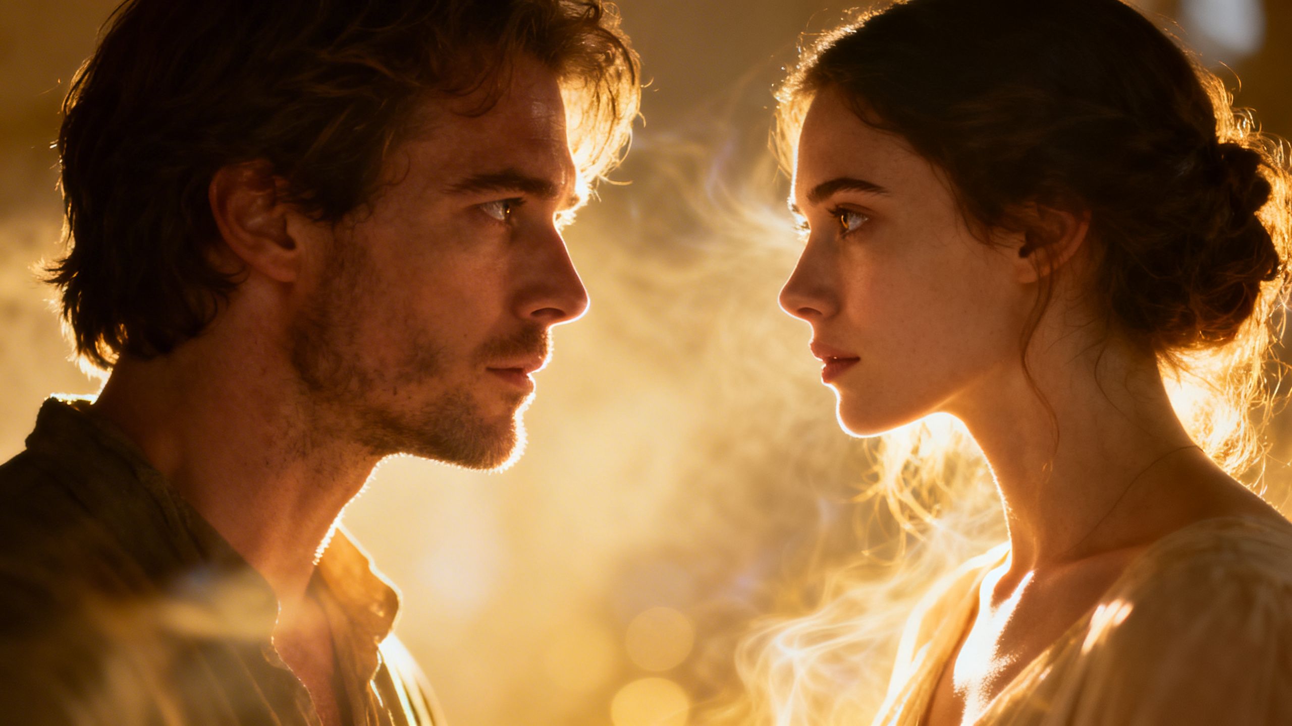 Man and woman in a deep, soulful twin flame connection.