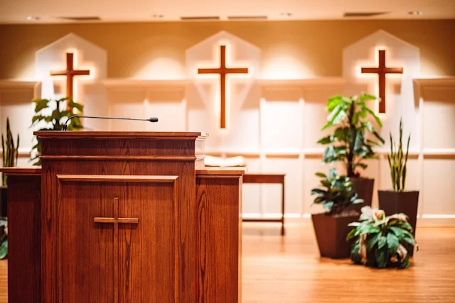 Church pulpit where a lot of spiritual abuse can be preached.