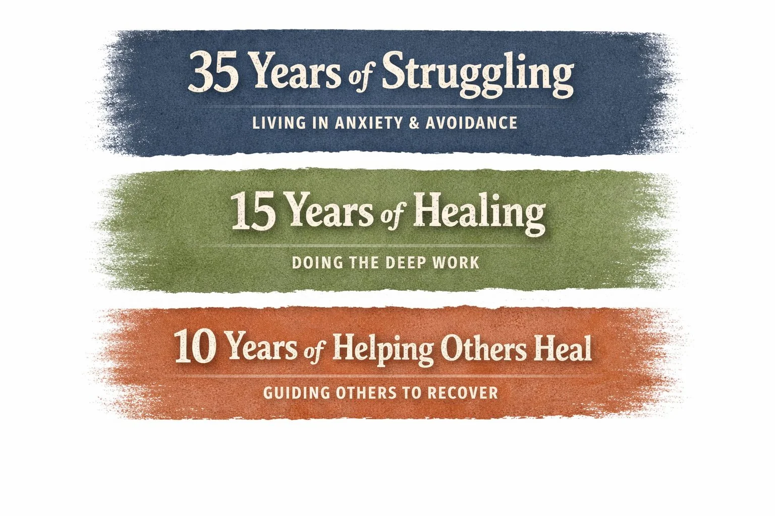35 years of struggling, 15 years of healing and 10 years of helping people heal.